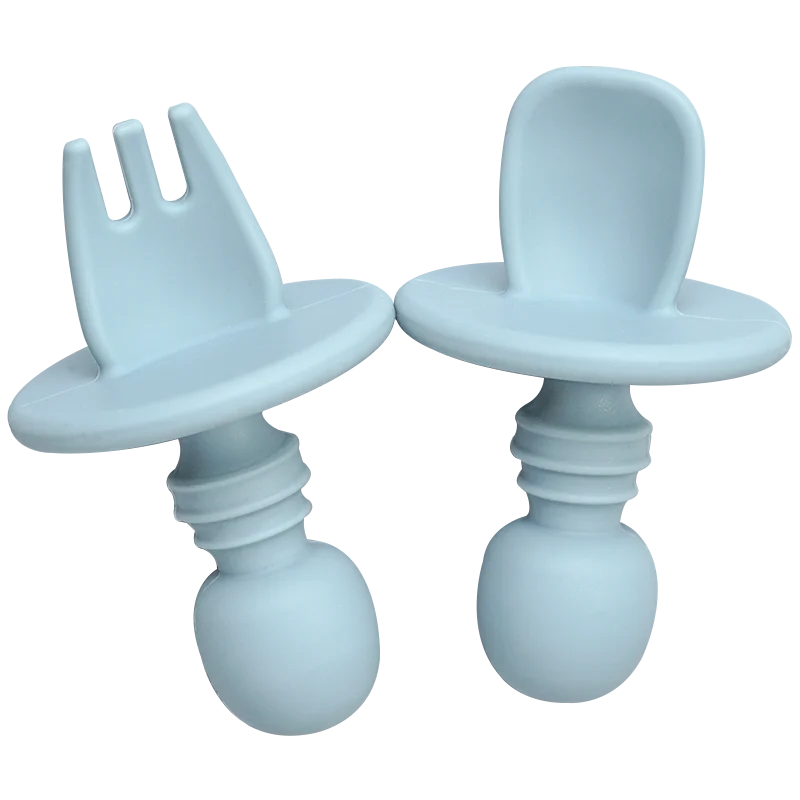 Ecolittle Silicone Anti-Choke Training Fork & Spoon Set – Multi-Color