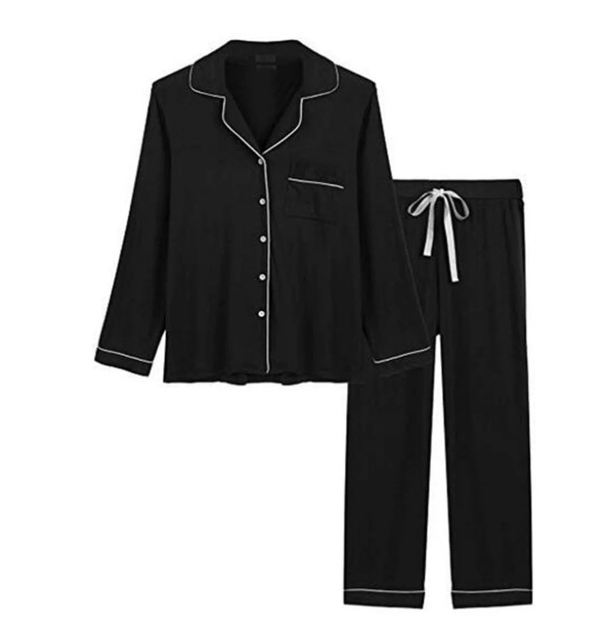 EcoWear Women’s Long Sleeve Pajama Set – Multi-Color