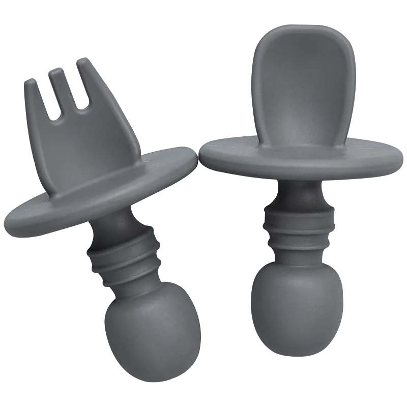 Ecolittle Silicone Anti-Choke Training Fork & Spoon Set – Multi-Color