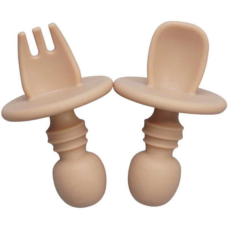 Ecolittle Silicone Anti-Choke Training Fork & Spoon Set – Multi-Color