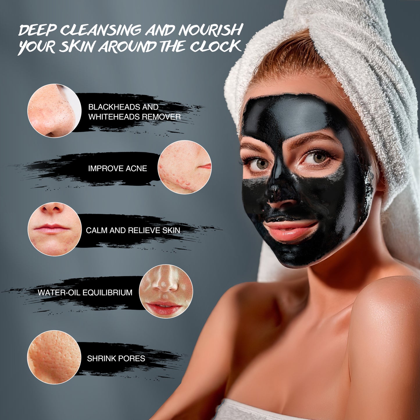 EcoCare Blackhead Removal Skincare Kit – Peel-Off Charcoal Mask, Tea Tree