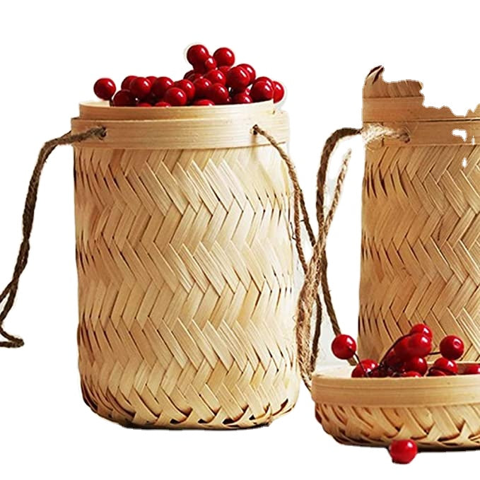 EcoHome Handwoven Bamboo Storage Basket – Natural