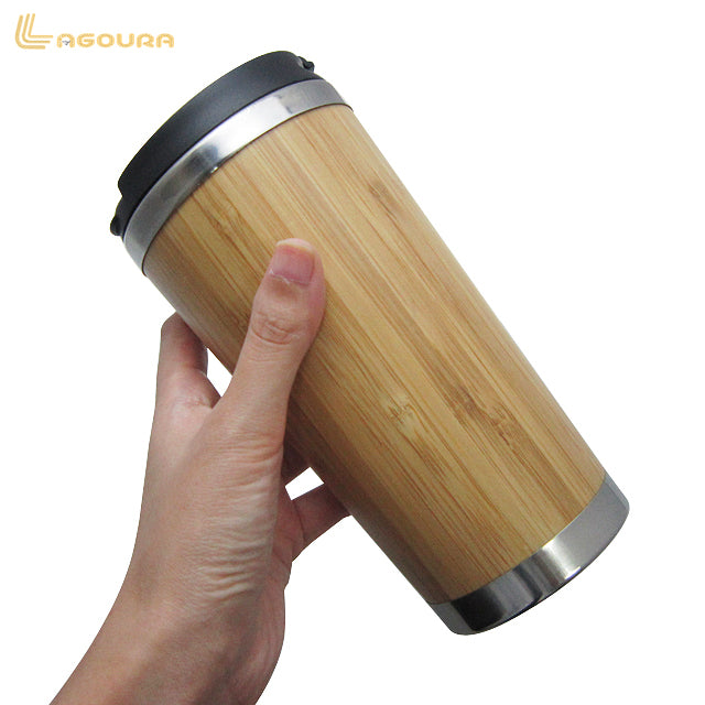 EcoSip™ Classic Bamboo Travel Mug – Stainless Steel Insulated (480ml)