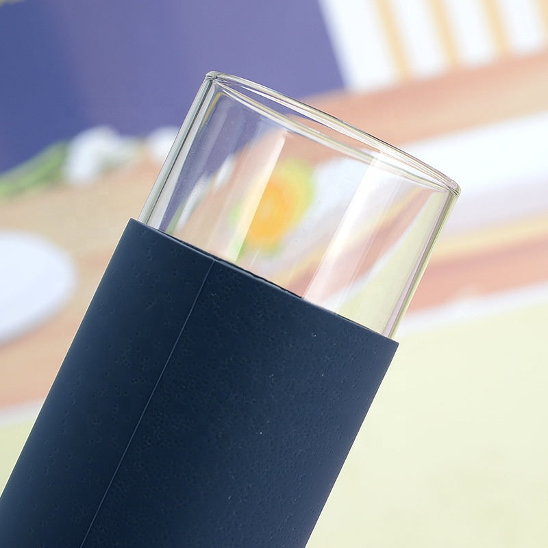 EcoSip™ Bamboo Glass Tumbler – Reusable Straw Bottle (450ml)
