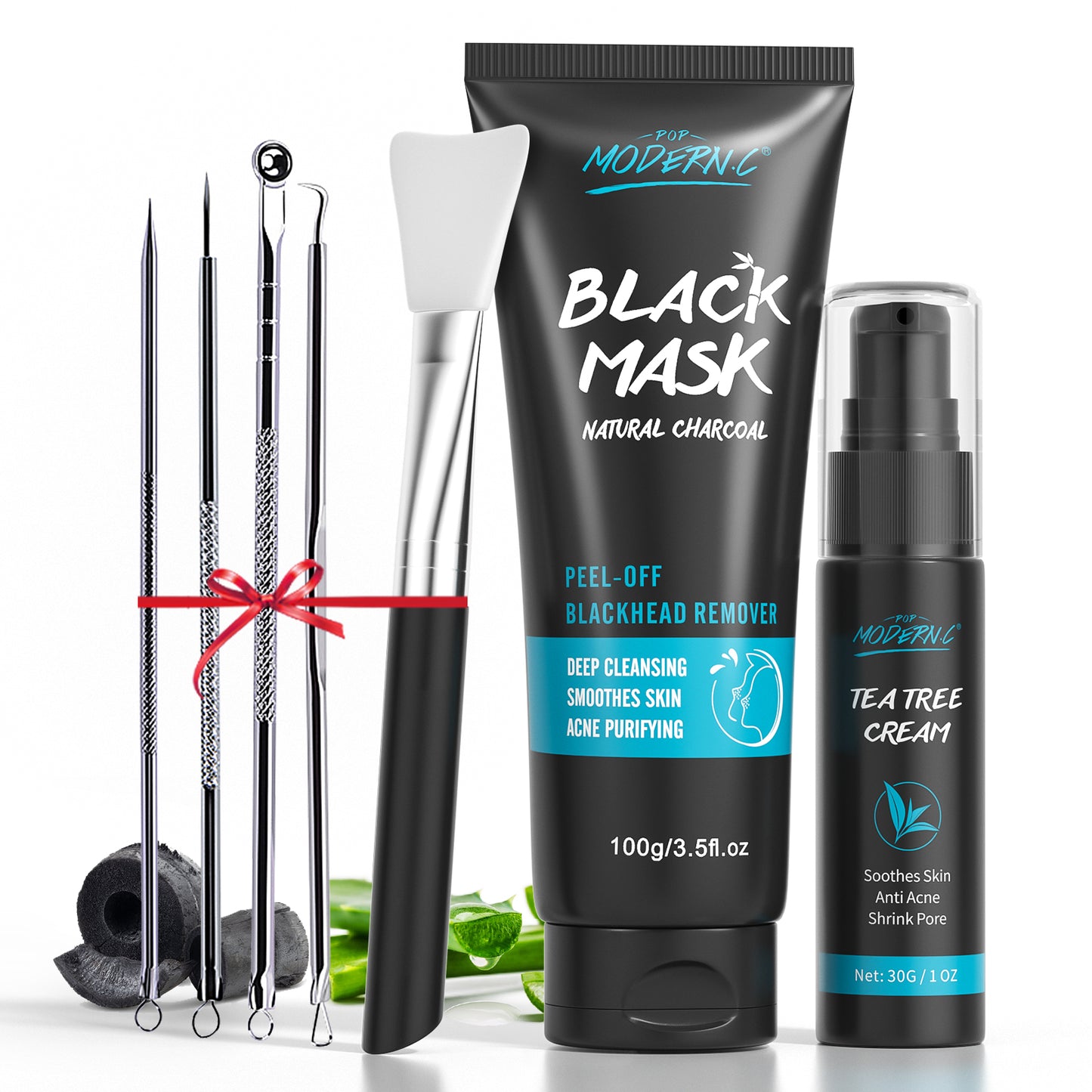 EcoCare Blackhead Removal Skincare Kit – Peel-Off Charcoal Mask, Tea Tree