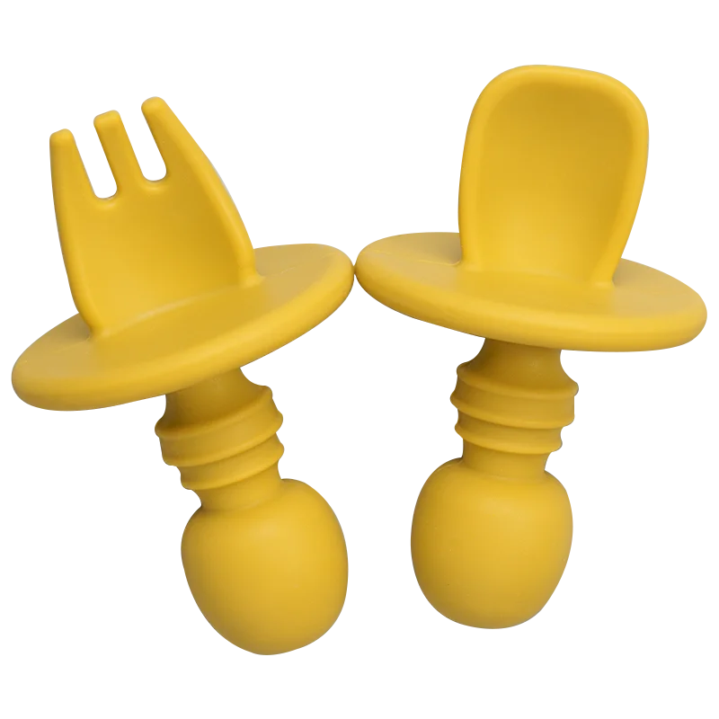 Ecolittle Silicone Anti-Choke Training Fork & Spoon Set – Multi-Color