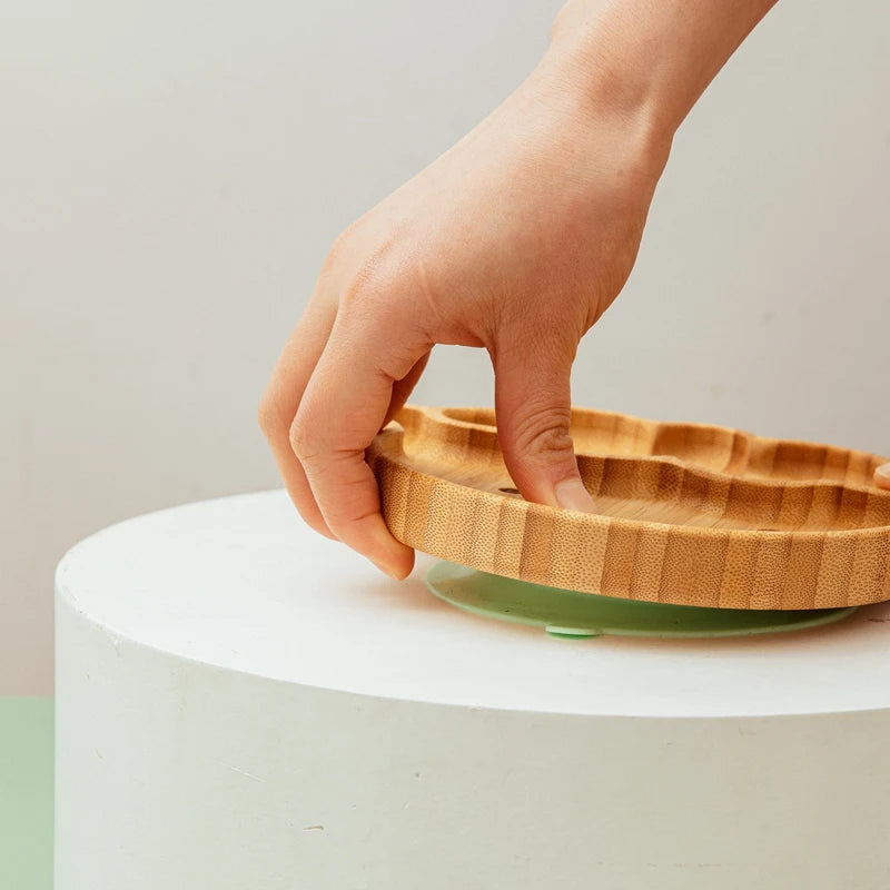 Ecolittle Bamboo Divided Plate & Bowl Feeding Set – Mint