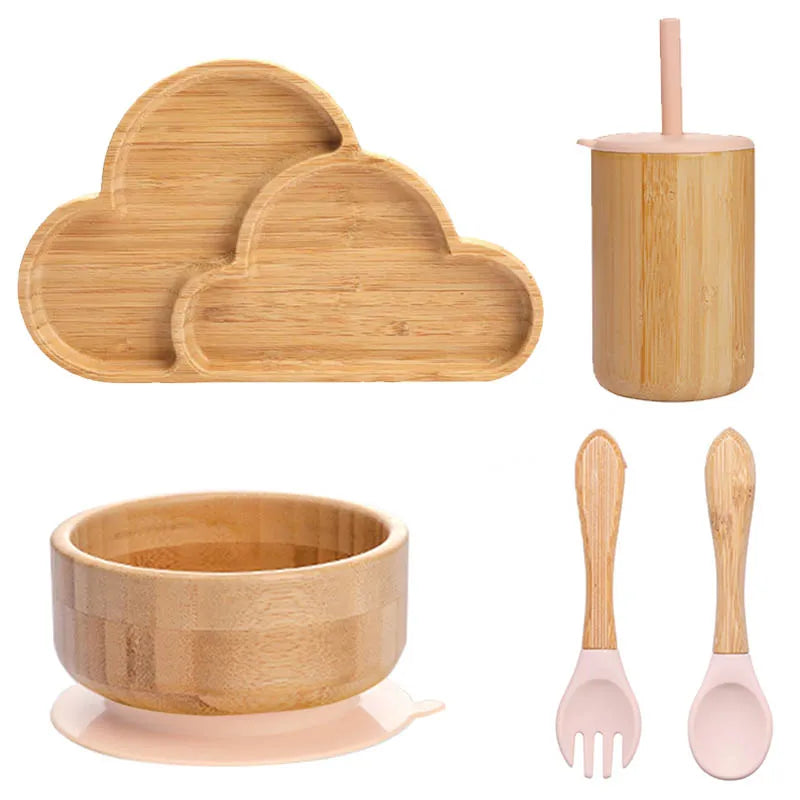 Ecolittle Bamboo Divided Plate & Bowl Feeding Set – Mint