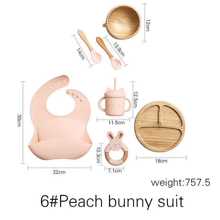 Ecolittle 10-Piece Bamboo & Silicone Baby Feeding & Teething Set