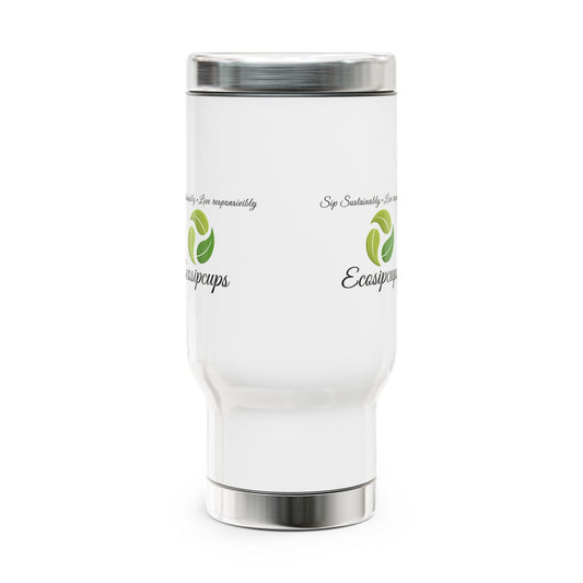 Stainless Steel Travel Mug with Handle, 14oz