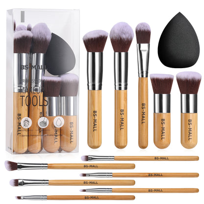 EcoCare Bamboo Makeup Brush Set – 11-Piece Vegan Beauty Kit