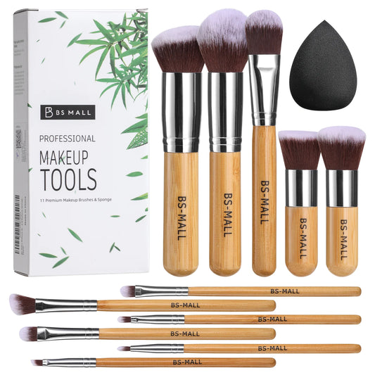 EcoCare Bamboo Makeup Brush Set – 11-Piece Vegan Beauty Kit