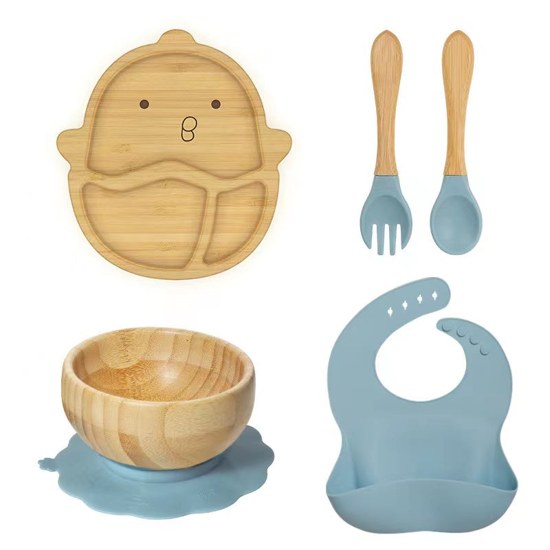 Ecolittle Bamboo & Silicone Baby Feeding Set – Octopus Design