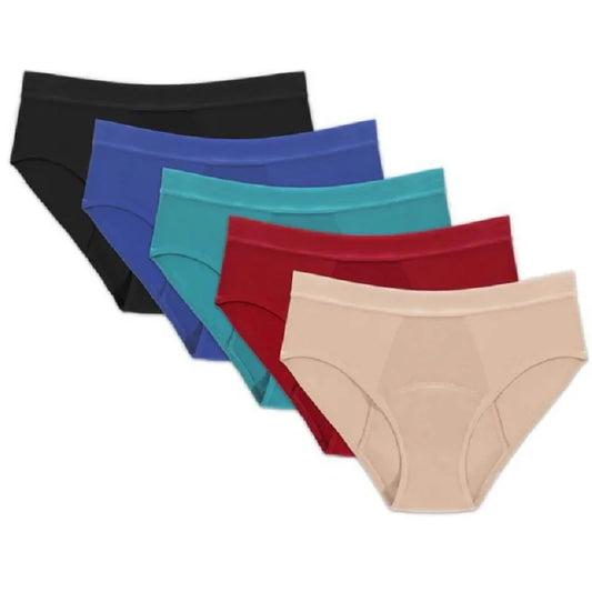 EcoWear Bamboo Leakproof Period Briefs – 5-Pack Multi-Color