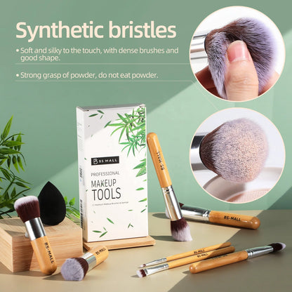 EcoCare Bamboo Makeup Brush Set – 11-Piece Vegan Beauty Kit