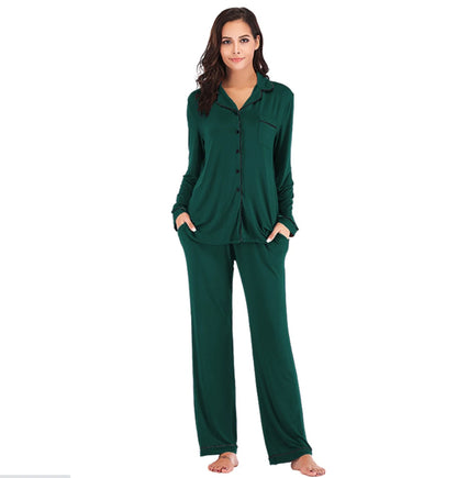 EcoWear Women’s Long Sleeve Pajama Set – Multi-Color