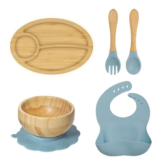 Ecolittle Bamboo & Silicone Baby Feeding Set – Octopus Design
