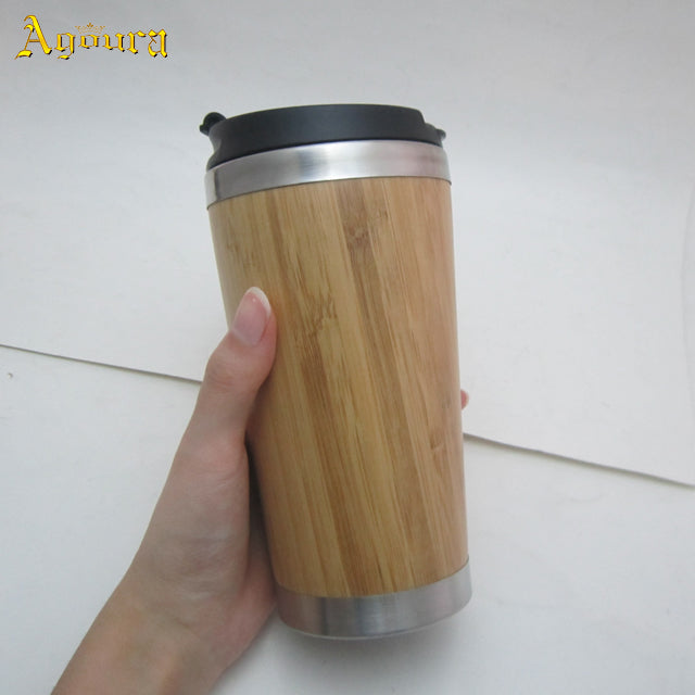 EcoSip™ Classic Bamboo Travel Mug – Stainless Steel Insulated (480ml)
