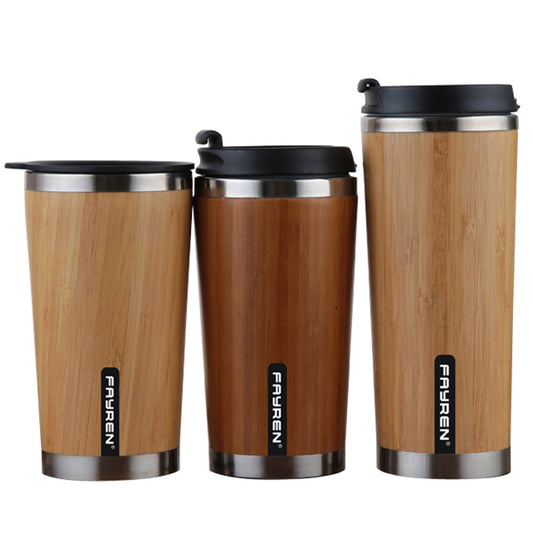 EcoSip™ Bamboo Travel Mug – Leak-Proof, Stainless Steel Insulated