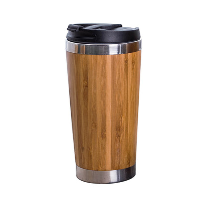 EcoSip™ Classic Bamboo Travel Mug – Stainless Steel Insulated (480ml)