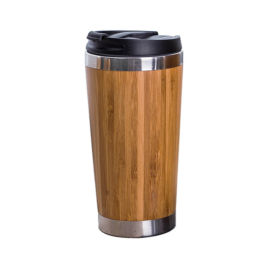 EcoSip™ Classic Bamboo Travel Mug – Stainless Steel Insulated (480ml)