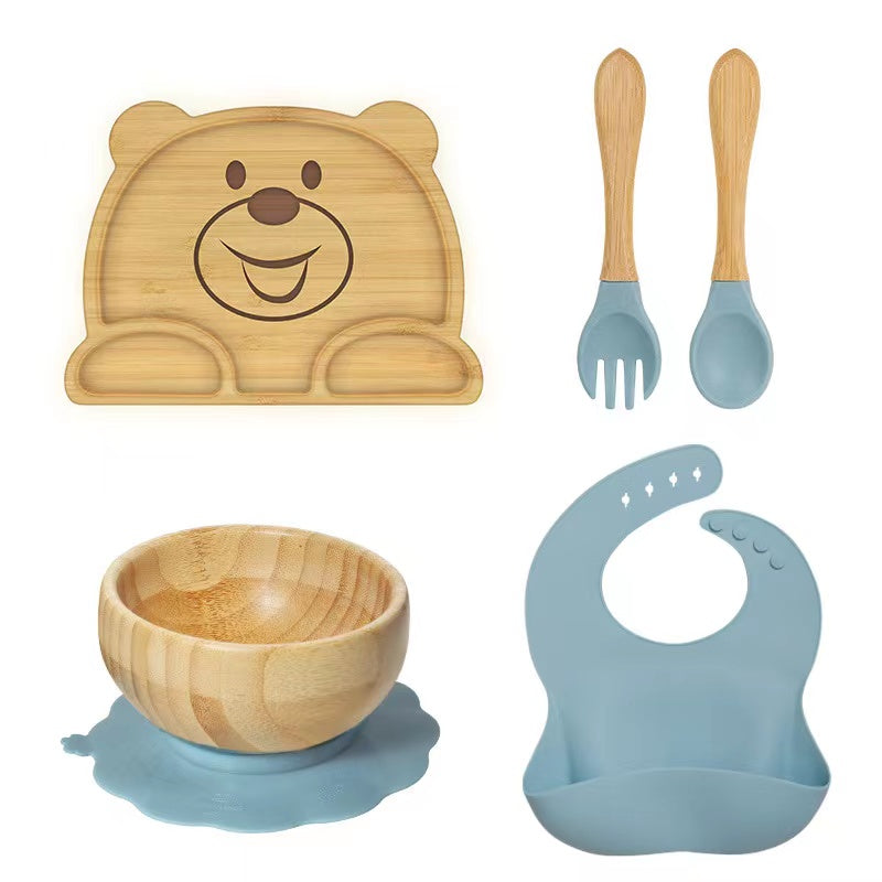 Ecolittle Bamboo & Silicone Baby Feeding Set – Octopus Design