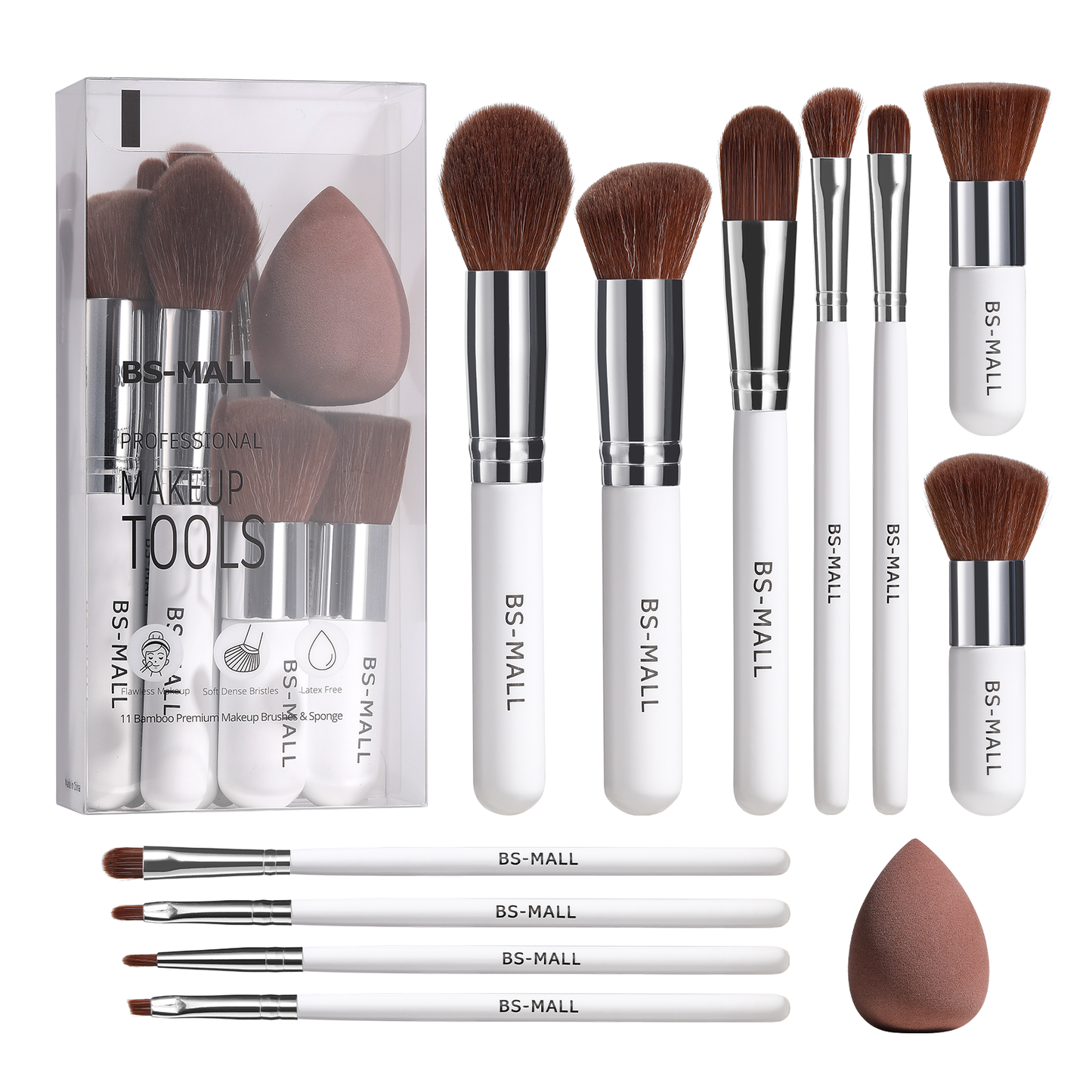 EcoCare Bamboo Makeup Brush Set – 11-Piece Vegan Beauty Kit