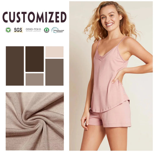 EcoWear Sleeveless Cami & Shorts Pajama Set – Pink