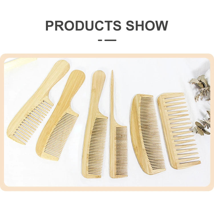 EcoCare Bamboo Comb Set – 3-Pack for Hair & Beard