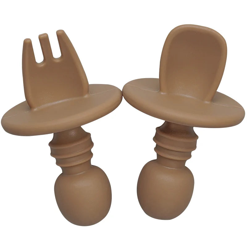 Ecolittle Silicone Anti-Choke Training Fork & Spoon Set – Multi-Color