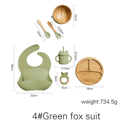 Ecolittle 10-Piece Bamboo & Silicone Baby Feeding & Teething Set