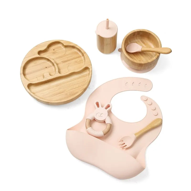 Ecolittle 10-Piece Bamboo & Silicone Baby Feeding & Teething Set