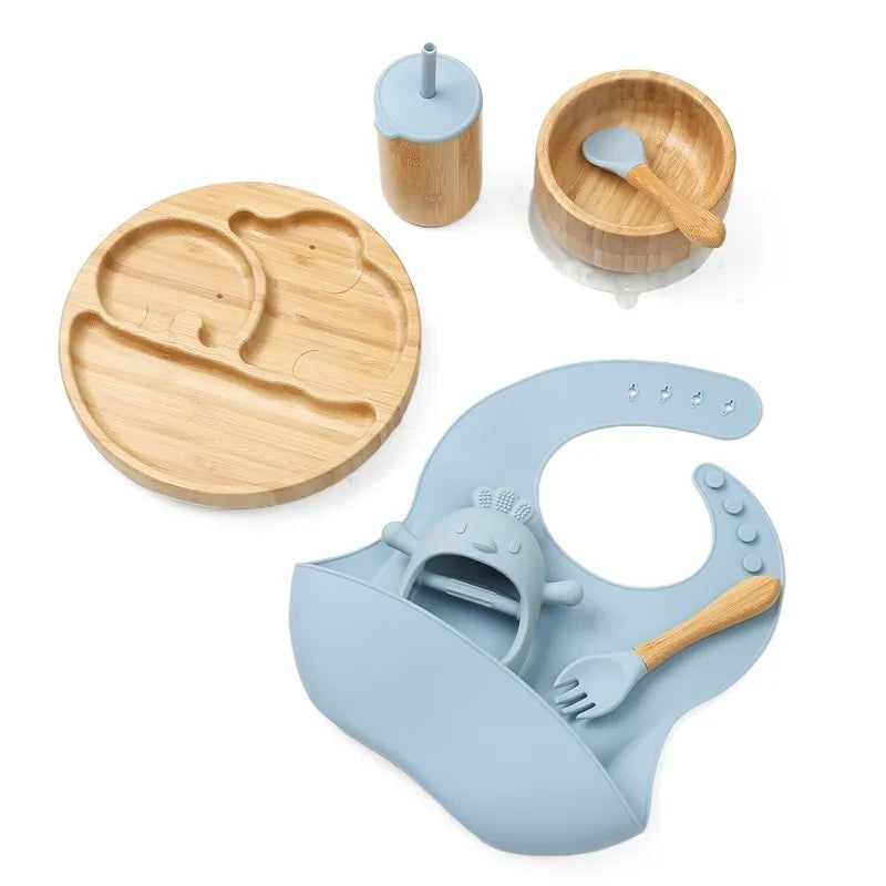Ecolittle 10-Piece Bamboo & Silicone Baby Feeding & Teething Set