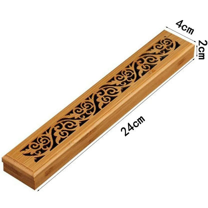 EcoHome Bamboo Carved Incense Holder Box