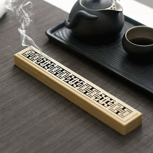 EcoHome Bamboo Carved Incense Holder Box
